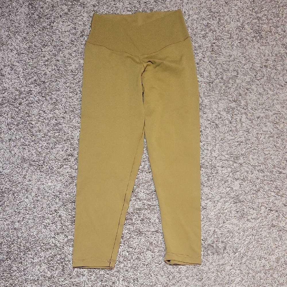Offline by Aerie Leggings Real Me 7/8 Hi-Rise Large Short Inseam Tan Gym Workout